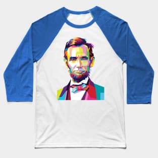 Abraham lincoln in Pop Art Baseball T-Shirt